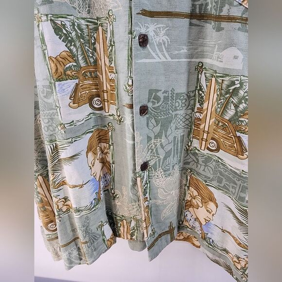 Bermuda Bay Mens Silk casual button-down Hawaiian shirt‎ size XL - Picture 5 of 8